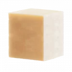 Un cube de savon au karité bio saponifié à froid, pour nettoyer en douceur la peau de son visage